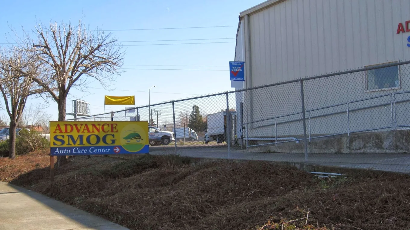 Modern car at smog check facility
